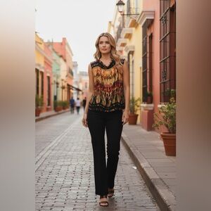 Vintage Jean Paul Gaultier Maille Femme Pleated Blouse Sleeveless Top, Sz L, EUC